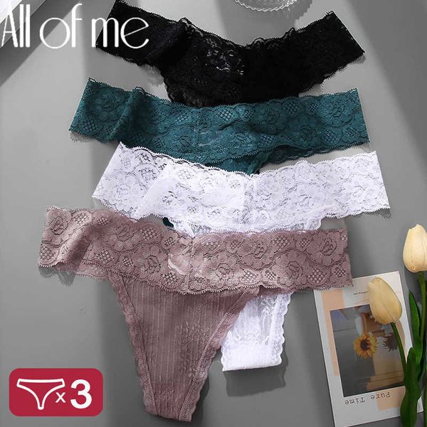 

briefs panties 3pcsset lace panties women gstring underwear lingerie thong for female panties ladies tback hollow out floral pantys j230426, Red;black