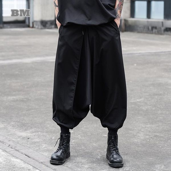 

pants fashion hip hop casual big crotch pants japanese streetwear baggy pants couple cropped trousers black oversize bloomers