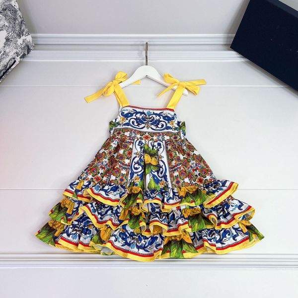 

women swim wear fashion brand yellow color flora embroidery girls dress beach swimsuit children size 90-150cm beauty clothing
