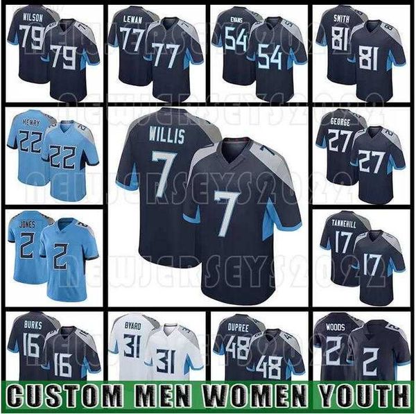 

football jersey tennessee''titans''22 derrick henry 16 treylon burks 79 isaiah wilson 17 ryan tannehill 98 brian orakpo, Black;red