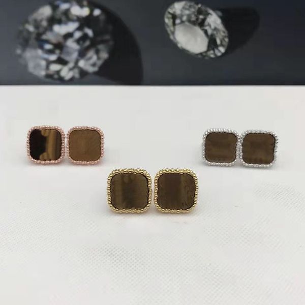 

flowers earrings designer stud van clover earing woman fashion ear jewelry women cjeweler four leaf orecchini 543412., Golden;silver