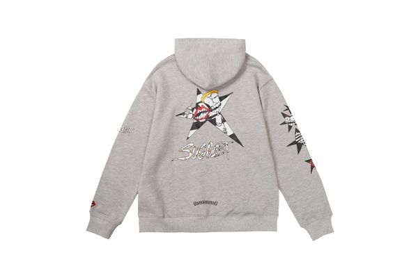 

men's hoodies sweatshirts ch designer clothing luxury casual hoodie heart 2022ss new grey hooded ins print graffiti cross kro sanskrit, Black