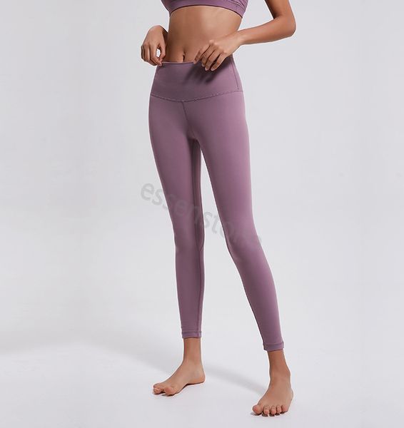 

lul solid color yoga pants super high rise pant warm leggings soft running tight sweatpants women trousers have t-line yoga quick drying pan, Black