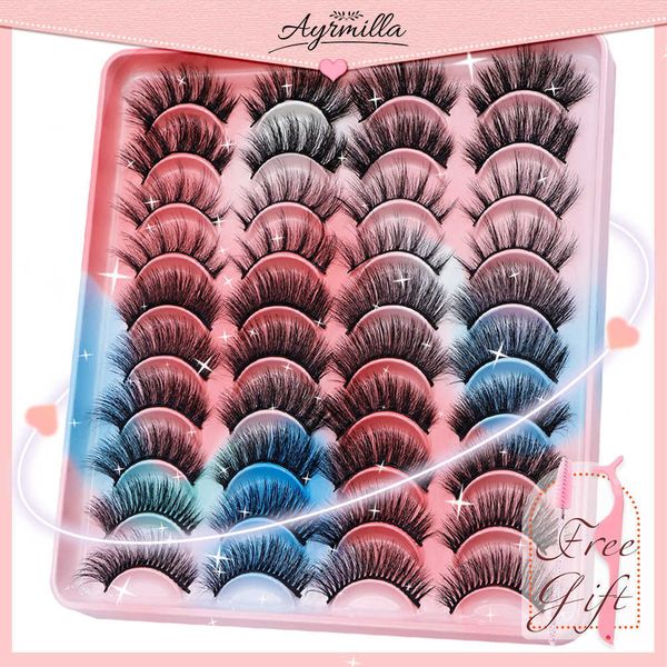 

3 pcfalse eyelashes false eyelash 5/10/20 pairs 3d faux mink lashes fluffy soft wispy natural eyelashes extension reusable wholesale female