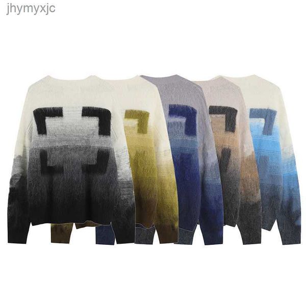 

designers sweater mens womens arrow color gradient cardigan lover senior classic multicolor round neck autumn winter keep warm comfortable, White;black