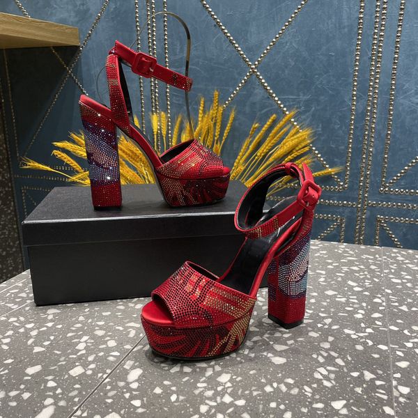 

women's shoes platform sandals colorful multicolor crystal high heel sandals jewel cinderella brand fashion show runway rare luxury siz, Black