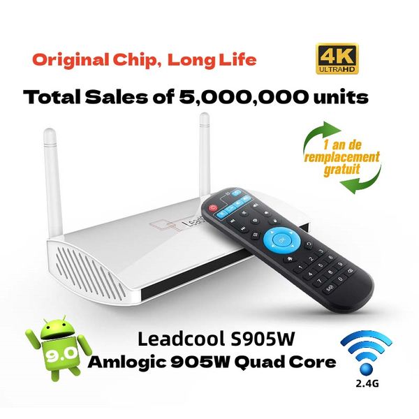 

leadcool s905w smart android tv box 1g 8g 2g 16g amlogic s905w quad core setbox android 9 support wifi french warehouse to european country