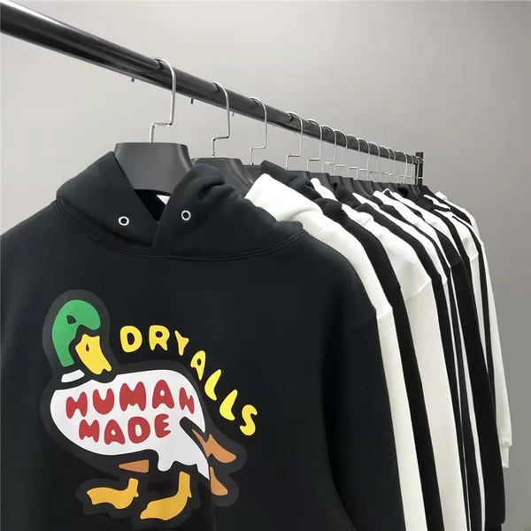 

leisure street wear pullover duck letter printed hooded fashion hooded men's and women's, Black