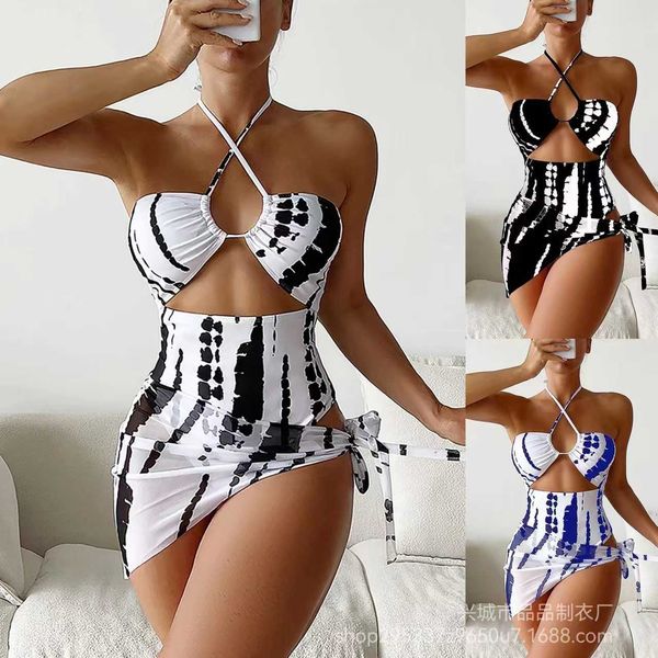 

bikini 2023 one piece swimwear women's three piece mesh skirt swimwear