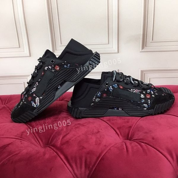 

2023new designer quality sneakers mens shoes print check trainer platform trainers striped sneaker suede shoes, Black
