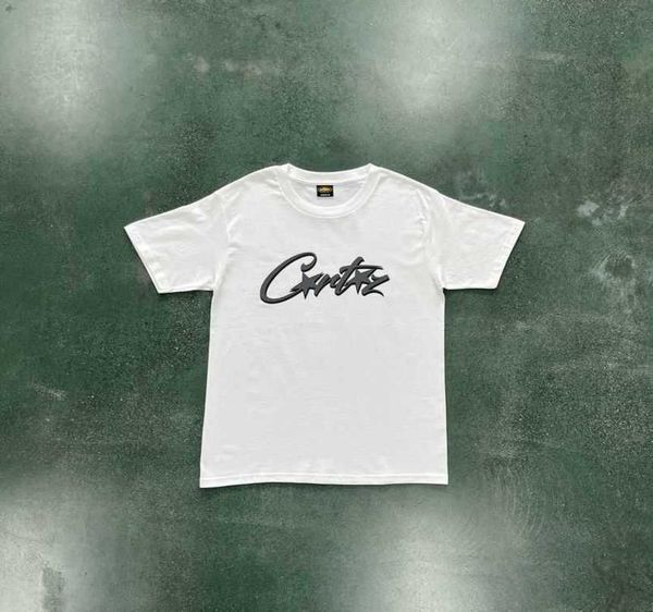 

designer menst shirt corteiz american street hip hop letter print short sleeve t-shirt men's fashion brand summer loose round neck half, White;black