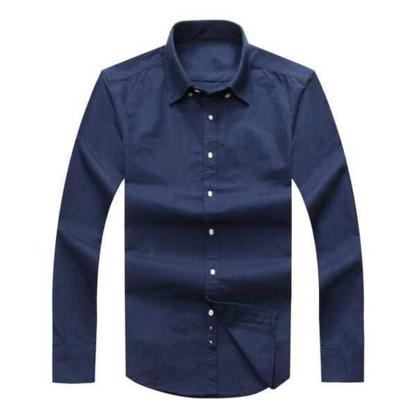 

2023 autumn and winter men's long-sleeved cotton shirt pure men's casual polo shirt fashion oxford shirt social brand clothing lar, White;black