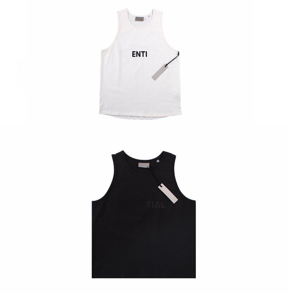 

fashion tank men t shirt letter printed sleeveless ess luxury brand summer tank bodybuilding and fitness men' gyms singlets workout cl, White;black