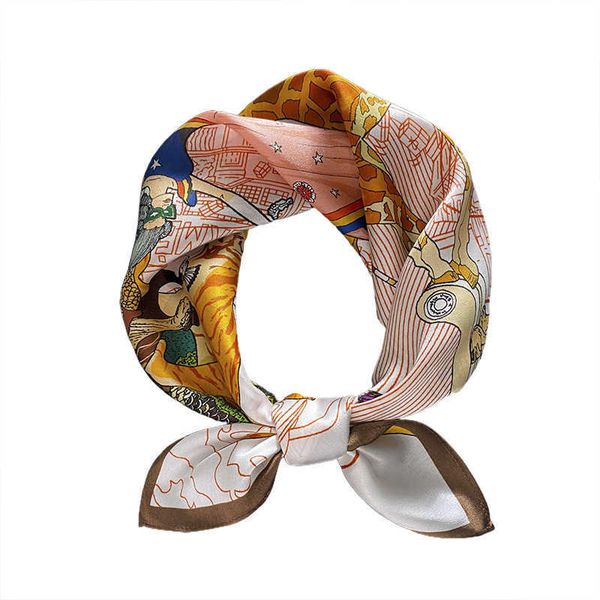 

scarves new women hair 100 silk scarf stoles hijab foulard female shawl and wraps scarves spring print silk neckerchief lady bandana j230428, Blue;gray