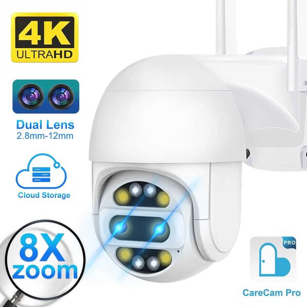 

board cameras hontusec 4k 8mp dual lens ptz camera wifi outdoor 8x zoom video camera human detection wireless surveillance cameras carecam p