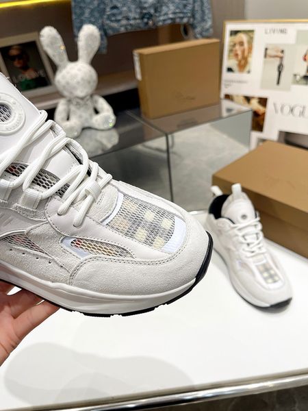 

2023 boots sneakers casual shoes luxury mixed-material space leather mesh breathable suede 0412, Black