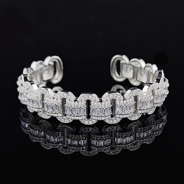

beaded 2023 keluaran baru mewah oval warna perak di tangan gelang bangle untuk wanita hadiah ulang tahun perhiasan massal jual s8071 230427, Black