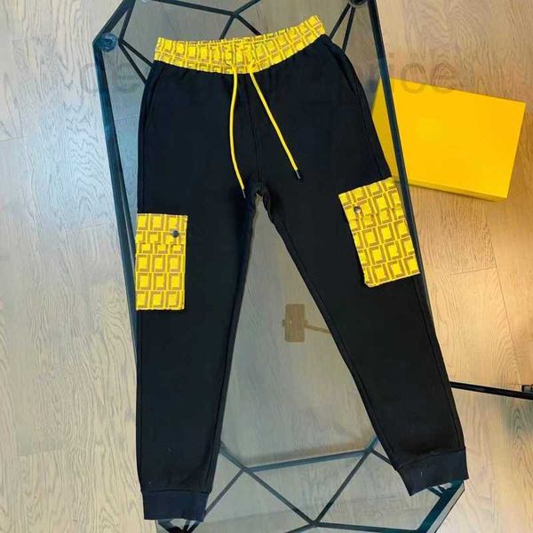 

men's pants designer high version cotton sweatpants mens trousers double f jacquard trousers designer pants men women sports casual fwz, Black