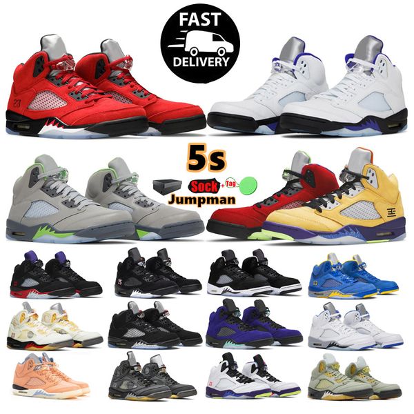 

jumpman 5 5s mens basketball shoes concord off noir unc university blue raging bull aqua fire red green bean easter sail men trainers sports