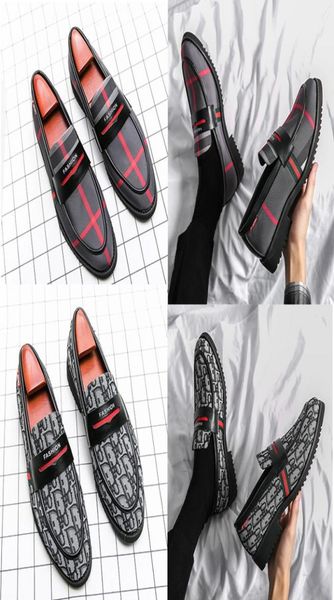 

luxury print men039s shoes loafers pointed toe flat heel fashion stripes classic office everyday comfortable casual loafers ful9536389, Black