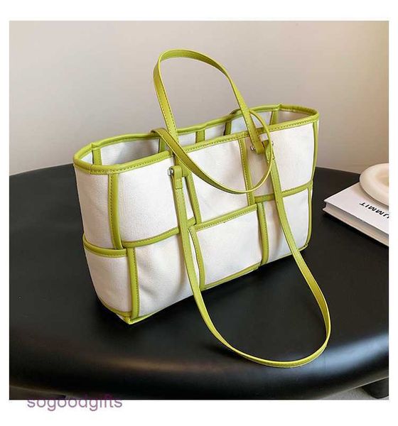 

point bottegas bag venetas women's large capacity canvas tote bag 2023 new one shoulder hand armpit woven commuter shopping with logo q