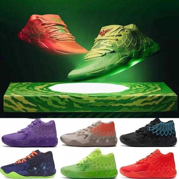 

2023 lamelo ball 1 mb.01 basketball shoes sneaker and morty purple cat galaxy mens trainers beige black blast buzz city queen city not from