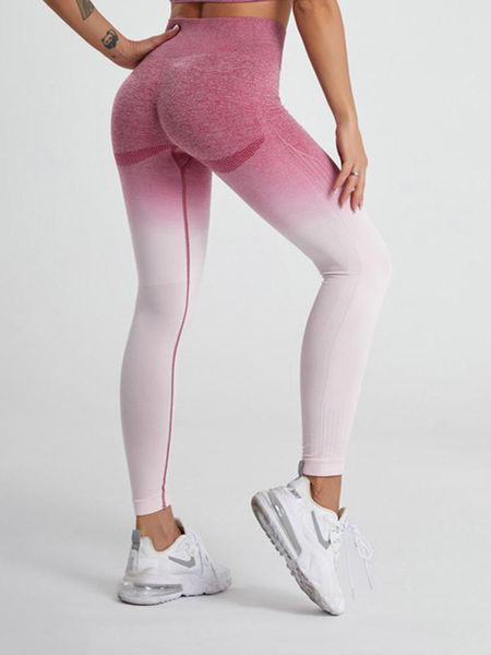 

leggings gradient leggings high waist smile full set bra women fitness running pants striped elasticity gradient gym pants sport bra, Black