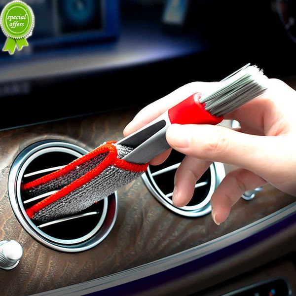 

new car double head brushes air vent cleaning conditioner grille duster wipe auto detailing cleaner car interior cleaning tools
