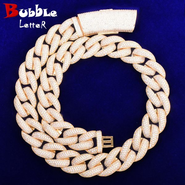 

chokers bubble letter miami cuban link chain man necklace hip hop jewelry iced out christmas gifts trend 230428, Golden;silver