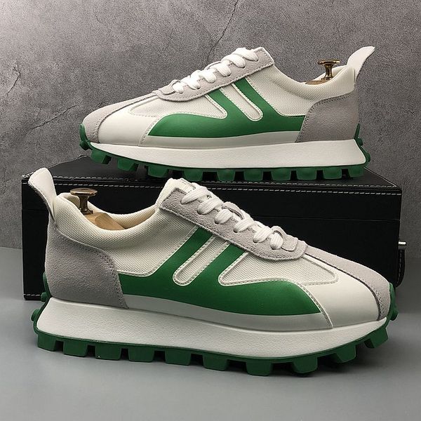 

european style wedding dress party shoes fashion mesh soft breathable vulcanize sport casual sneakers round toe thick bottom business drivin, Black