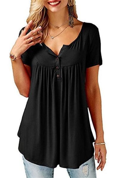 

polos women summer v neck short sleeve t shirt, White