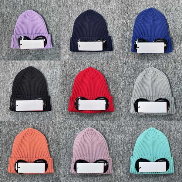 

Two Lens Glasses Goggles Beanies Men Knitted Hats Skull Caps Outdoor Women Uniesex Beanie Black Grey Bonnet Company Winter cap, Cream