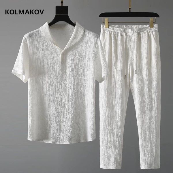 

men's tracksuits shirt trousers summer men fashion classic shirt men's business casual fashion shirts men a set of clothes size, Gray