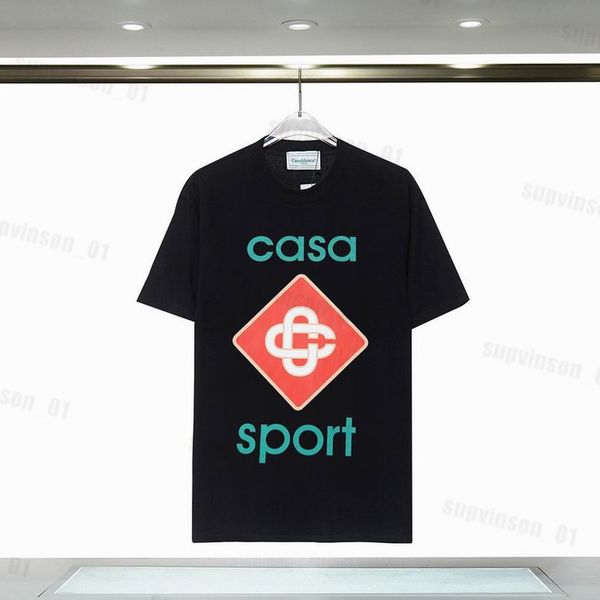 

mens designer t shirt casablancas shirt man womens tshirts with letters print short sleeves summer casablanc t-shirts men loose tees s-3xl 1, White;black