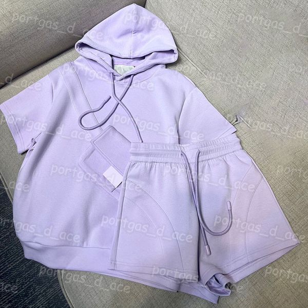 

luxury womens hoodies shorts fashion tracksuits short sleeve jumper for women casual fashion sports set, Black