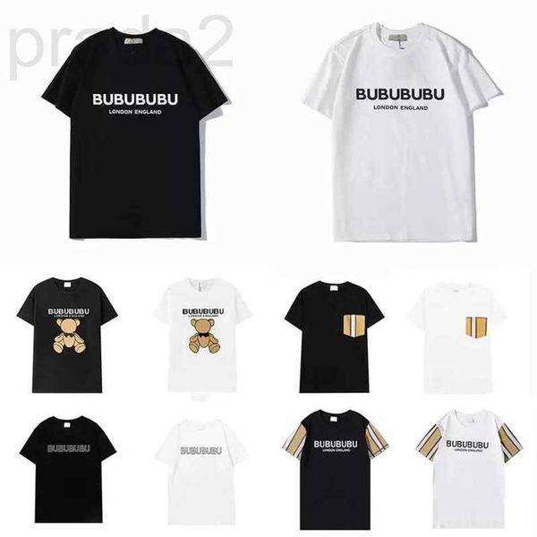

men's t-shirts designer fashion mens t shirts women designers burbrerys t-shirts tees apparel man s casual chest letter shirt luxurys, White;black