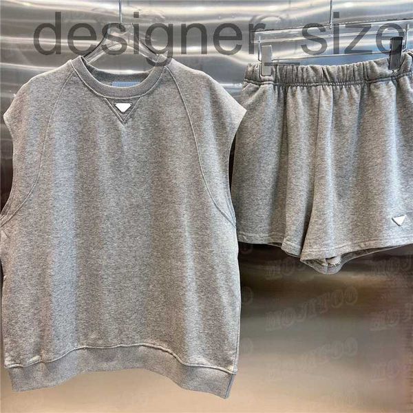 

women's tracksuits designerwomen vest sweatshirts shorts casual suits tracksuits designer letter sleeveless sweater sports pants 2r6v, Gray