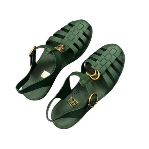

2023 classic womens mens sandal double g rubber slippers jelly sandals beach flat casual shoe alphabet candy colors outdoor roman transparen, Black