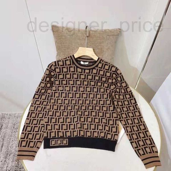

women's knits & tees designer high-quality round neck long-sleeved sweater full of f letter luxury retro fashion e30h, White