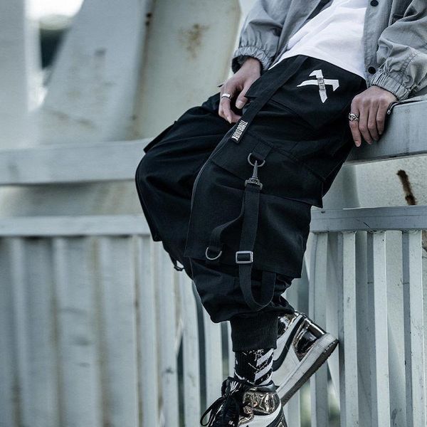 

pants 2022 black cargo pants men hip hop autumn harem pant streetwear harajuku jogger sweatpant cotton trousers male pants