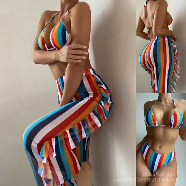 

new 2023 three piece split pants covering meat bikini women's swimwear