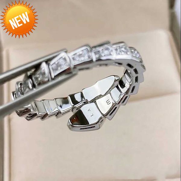 

desingers ring men and women width and narrow version luxurys open rings easy to deform lady silver snake plated light bone full diamond pat
