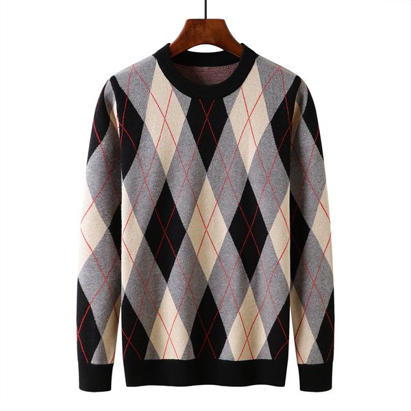 

men's trend designer sweater fashion men's casual round long-sleeved sweater men's spring and autumn alphabet print sweater15, White;black