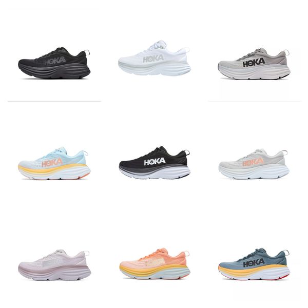 

hoka one one bondi 8 running shoes carbon x 2 athletic clifton 8 profly training sneakers on cloud blue women mens highway marathon hokas sh