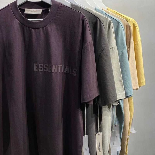 

men's and women's new t shirt fashion high street brand certified letter silicone embossed loose round neck versatile short sleeve, White;black