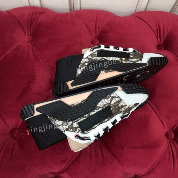 

r quality sneakers men shoes print check trainer platform trainers striped sneaker suede shoes, Black