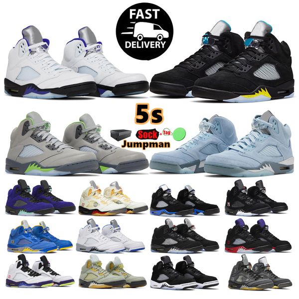 

jumpman 5 5s mens basketball shoes concord off noir unc university alternate grape laney aqua fire red green bean easter sail men trainers s