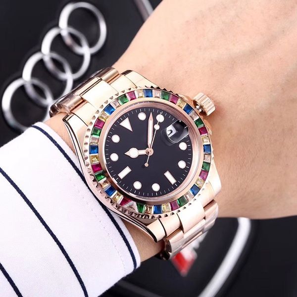 

men's watch luxury designer watch 40mm u1 black dial automatic mechanical ceramic fashion classic stainless steel waterproof luminous s, Slivery;brown