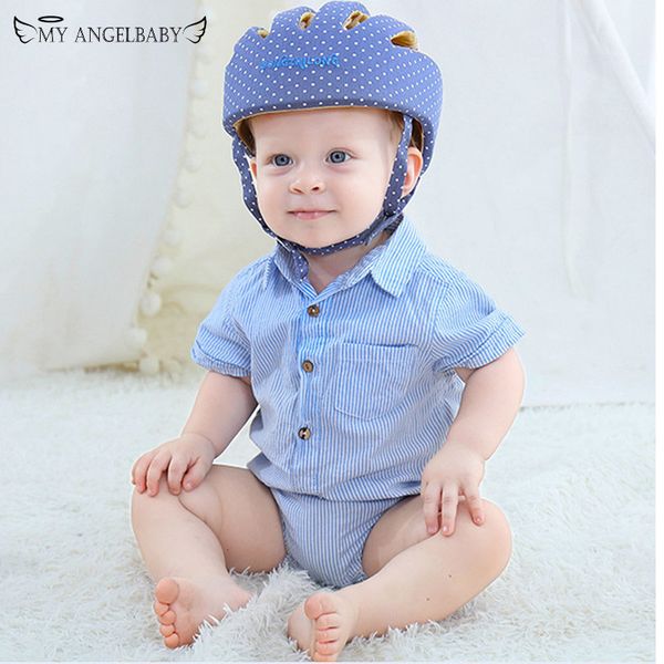 

caps hats boys girls winter baby hat cotton mesh safety baby protective helmet learn to walk soft adjustable anti-collision children's, Yellow