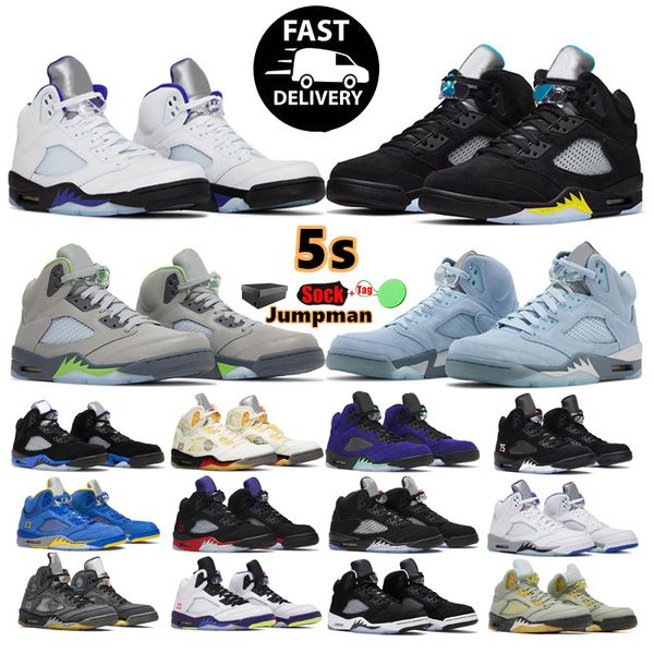 

jumpman 5 5s mens basketball shoes concord off noir unc university aqua metallic sllver aqua fire red green bean easter sail men trainers sp